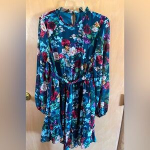 NWOT SHEIN 1x long sleeve floral dress